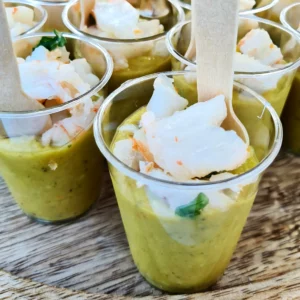 Verrine de guacamole et gambas